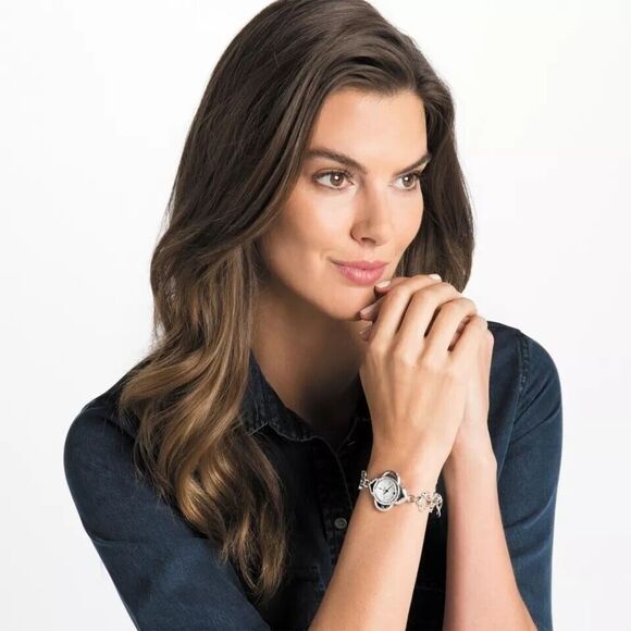 NWT BRIGHTON Bilbao Crystal silver bracelet watch designer $125 toggle main image 4